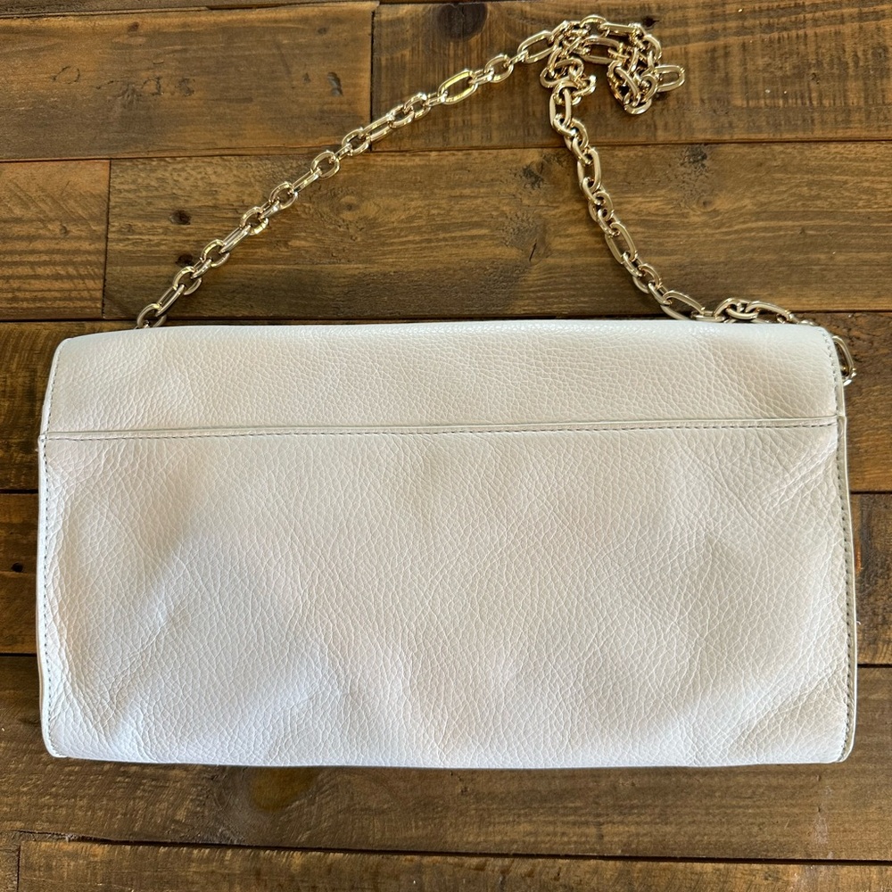 Vera Bradley Harper White Leather Clutch/Shoulder Bag New Without Tag - Picture 3 of 6